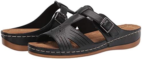 Easy Street womens Sandal,Black,5.5 | Image 6
