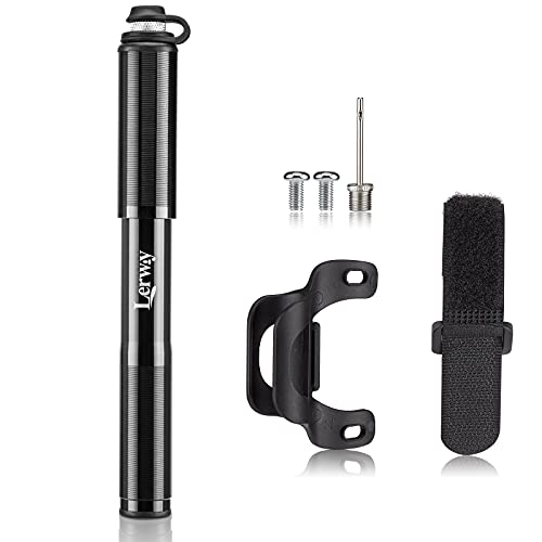 LERWAY Mini Bike Pump Portable Bicycle Tire Pump,160 PSI High Pressure Bike Air Pump Fits Presta and Schrader Valve Compact Bike Tire Pump for Mountain Bike,Road Bike,BMX Bike,Sport Balls