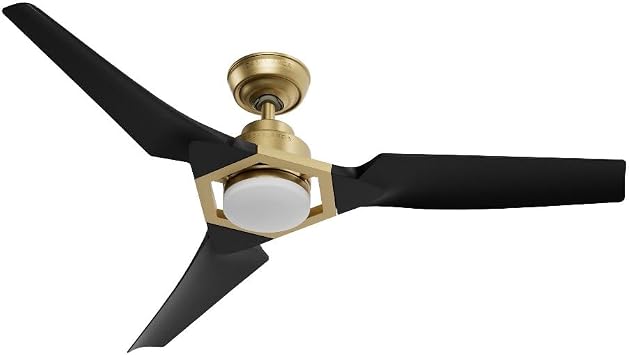 Casablanca - EULA Indoor/Outdoor Ceiling Fan with Light, 52-inch, Brass, Casual-Style, 6-Speed DC Motor, Energy Star, for porches, patios, sunrooms, bathrooms Alturas Gold