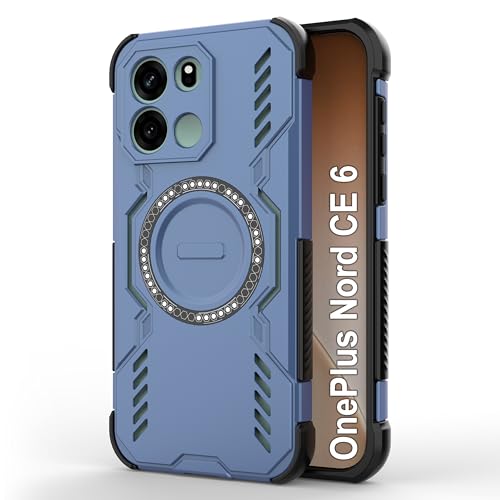Image of Zapcase Back Case Cover for OnePlus Nord CE 6 | Magnetic Case with Built-in Metal Ring | Supports MagSafe Charger, Wallet & Car Mount | Shockproof Hybrid PC + TPU | Blue