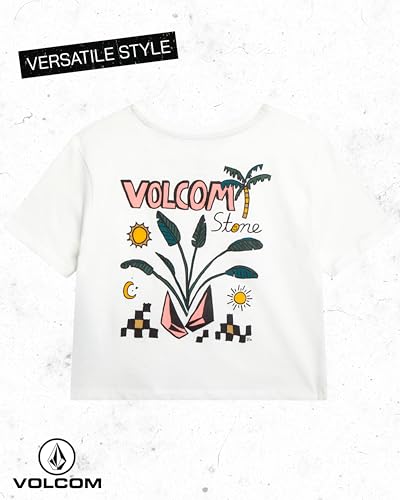 Image of Volcom Girls Shirts - Casual Crewneck Short Sleeve Graphic Tee Trendy Tops - Breathable Girls Summer Clothes