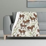 Esel mit Grasring, Gänseblümchen-Decke, Plüsch, flauschig, weich, Flanell,...