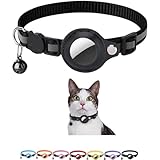 Collier GPS Tag pour Chat Étanche et Réfléchissant – Anti Perte sans Abonnement – Fermeture Anti Étranglement – Collier Chat + Tracker Réglable pour Chaton, Chats et Petits Chiens (Noir)