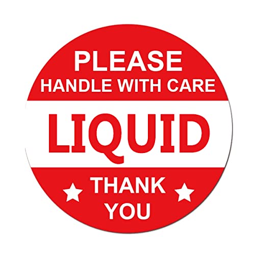 Fragile Liquid Handle With Care Warning Stickers, 2 Inch Liquid Shipping Mailing And Packing Warning Labels,Warehouse Pallet Labels (300 Pcs) #TOP3