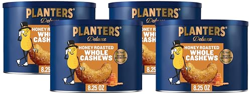 PLANTERS Deluxe Honey Roasted Whole Cashews, Sweet and Salty Snac...