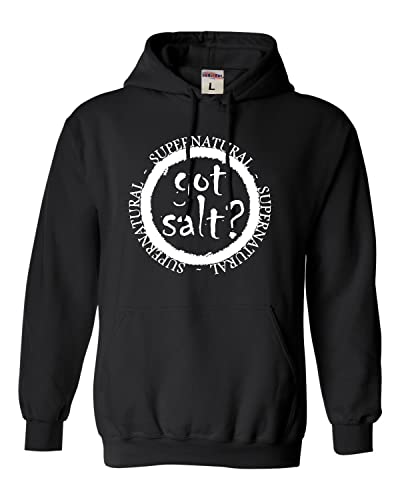 Small Black Mens Got Salt? Supernatural Sweatshirt Hoodie #TOP2