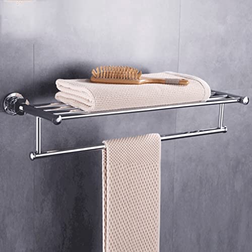 Porte-serviettes double couche en acier chromé au design mural élégant - 4