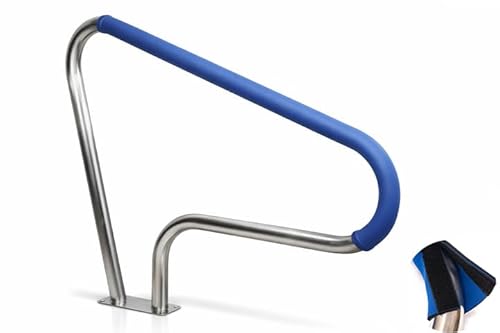 PANTREE 304 Stainless Steel Pool Handrail for Inground Pools, 99x81cm Pool Railing, Saltwater Resistant & Rustproof Safety Grab Bar with, Heavy Duty Construction for Outdoor Steps (Sliver)