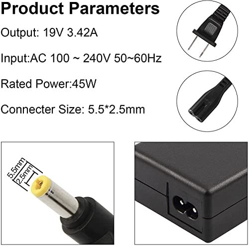 Ac Doctor Inc 19V 3.42A 65W Laptop Ac Adapter For Asus X401 X401A X401U X501 X501A X502Ca X550 X550C X550Ca Laptop Charger Power Supply With Power Cord 5.5X2.5Mm #TOP2