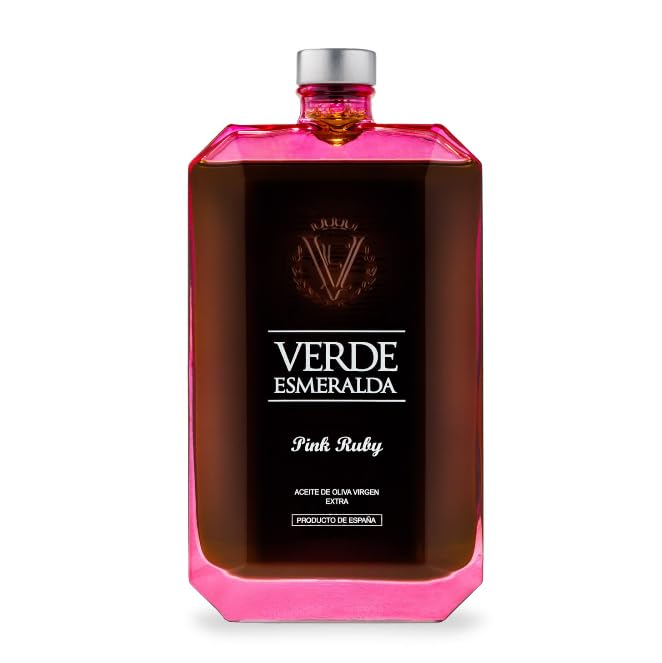 Aceite de Oliva Virgen Extra Pink Ruby Hojiblanca 500 ml – AOVE de Jaén – Extracción en Frío – Sabor Suave y Equilibrado - Verde Esmeralda - Miaove