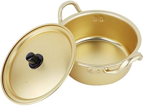 Home Practical Aluminum Alloy Noodle Cooking Pot Multipurpose Yellow Aluminum Stockpot Instant Noodles Pot