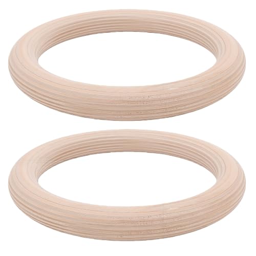 Anillos gimnásticos de madera Naroote pack de 2 para entrenamiento de fuerza en casa