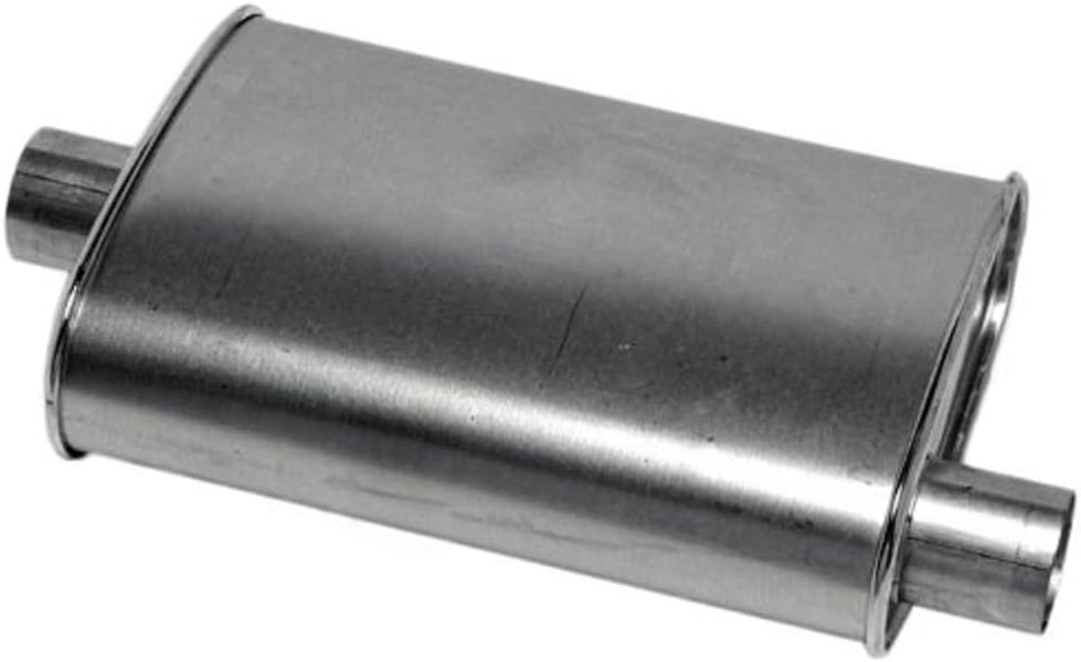 Thrush Muffler Deep Performance Tone Inlet 2.25 Pipe Connection Offset Outlet 2.25 Center