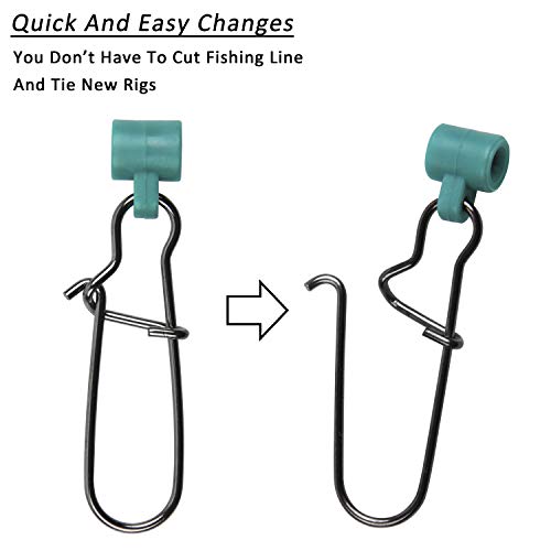 Heavy Duty Sinker Slides Duo Lock Snaps 25Pcs/Box High-Strength Fishing Line Sinker Slider Swivel Snap Tackle Box Kit -Test: 220Lb #TOP3