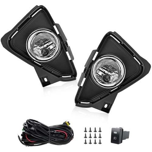 RP Remarkable Power, Fog Light for 2016 2017 2018 RAV4 Front Pair with Wiring Harness& Switch Halogen Bulbs Bumper Lamps Set Clear Lens FL7003