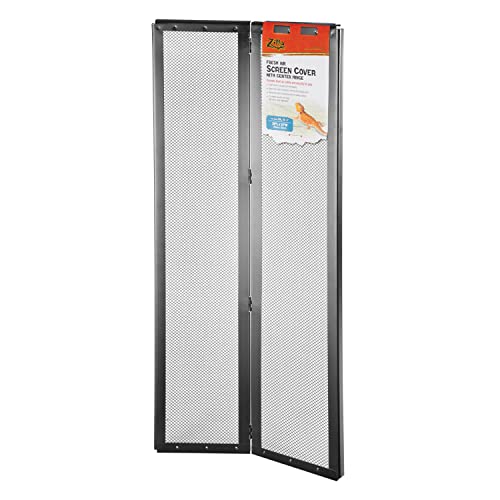 Zilla R Srz100011802 Fresh Air Screen Cover with Center Hinge for Pet Cages, 30-1/4 by 12-7/8", Black, Model:158784