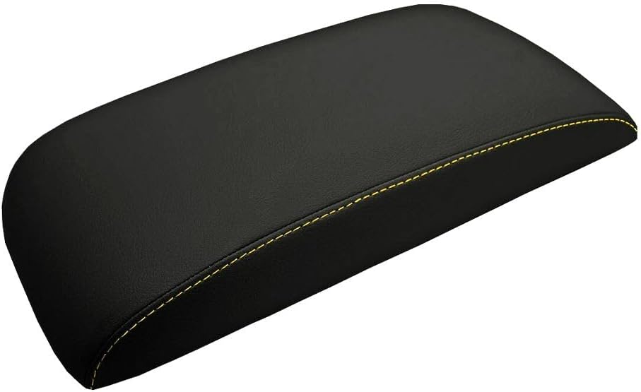 Console Lid Armrest Cover Leather Yellow Stitch Front, Center HON-ELE-0710-CCA-VBY Black CLACLFHE2YS Compatible with Honda Element EX/LX 2007-2011 & SC 2007-2010