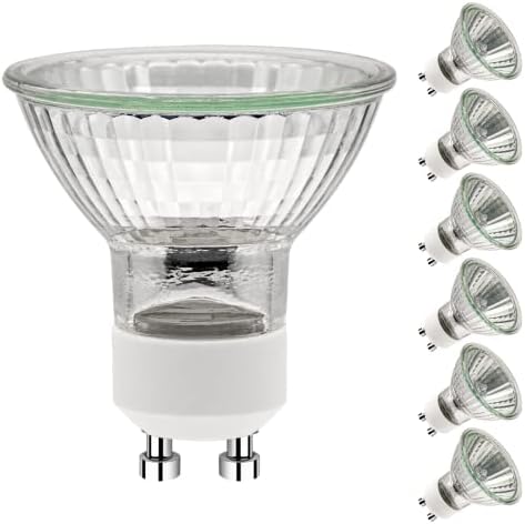 Simusi GU10 Halogen Light Bulbs, (6 Pack) Spotlight Bulbs AC 230V 35W, Light Bulbs Halogen Equivalent Energy 2 Pin 35° Beam Angle 2700K Dimmable Warm White