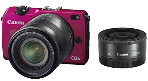 Canon ミラーレス一眼カメラ EOS M2 ダブルレンズキット (レッド) EF-M18-55mm F3.5-5.6 IS STM EF-M22mm F2 STM付属 EOSM2RE-WLK