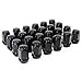 WheelGuard 1957BK, Bulge Acorn Lug Nut, 12mm-1.5, 3/4" (19mm) Hex, Black Chrome Plating (24)
