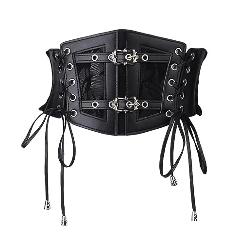 Oyccen Punk Cintura Elastica per Donna Abito Cinture con Lacci Corsetto Ampia Cintura in Vita