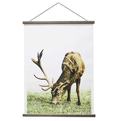 Miaowater 2 Pack Magnetic Poster Frame Hanger,14x22 14x20 14x24 Light Wood Wooden Magnet Frames Hangers for Photo Picture Art Canvas Print Artwork Wall Hanging Grey 14''