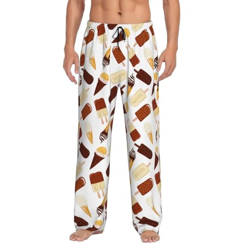 Pajama Pants Men - Ice Cream Popsicle Men's Pajama Bottoms, Mens Cotton Pajama Pants