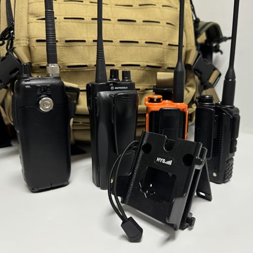 Image of HYS Heavy Duty Durable Plastic Walkie Talkie Belt Clip for Motorola APX Series Baofeng Cobra Midland Two Way Radios | Secure Waist & Backpack Mount for Outdoor Hiking Construction