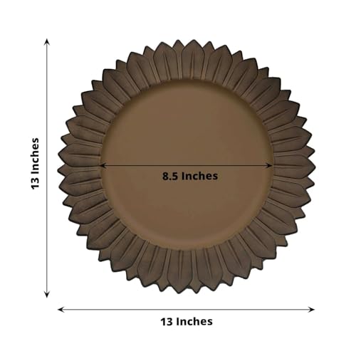 Paquete 6 platos cargadores redondos 13 pulg girasol miniatura 3