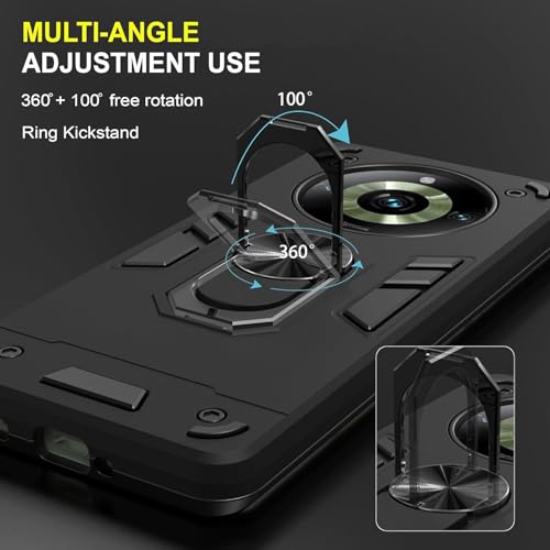 Image of NDCOM for Realme 11 Pro Back Cover | Realme Narzo 60 Pro 5G Back Cover | Realme 11 Pro Plus Back Case | with Ring Holder Kickstand
