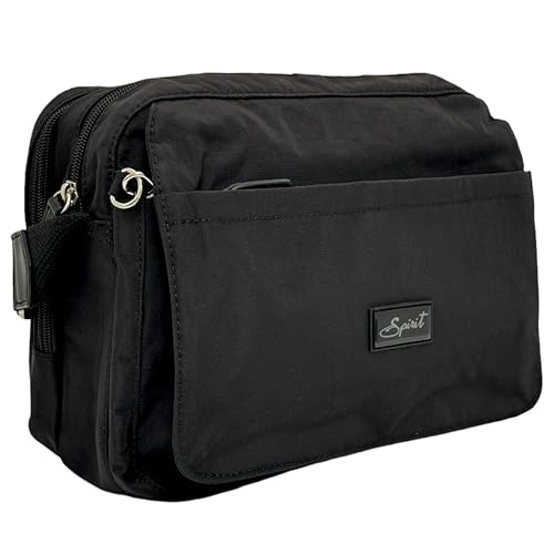 SPIRIT LIGHTWEIGHT TRAVEL CROSSBODY BAG FAB COLOURS ITEM NO. 1669 (Black)