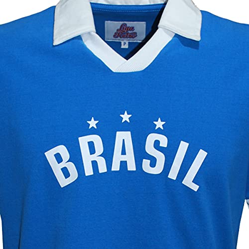 Camisa Brasil Polo Estrelas Liga Retrô Azul Royal (GGG)