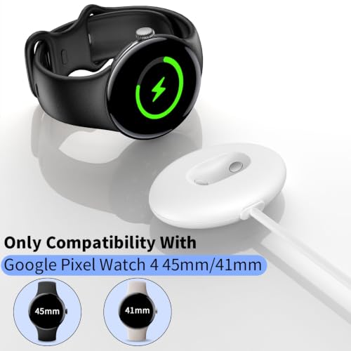 Image of Charger Cable for Google Pixel Watch 4,USB C Quick Charging Dock 6ft Only Compatible with Google Pixel Watch 4 (41mm /45mm) Connected Smartwatch Charger Cord Replacement Charging Cable,2M White