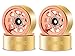 OGRC 1.0 RC Wheel Rims with Brass Rings Deep Dish Wheel Rims 1.0 Beadlock Wheels for 1/18 TRX4M 1/24 SCX24 C10 JLU Deadbolt Gladiator Bronco Crawler Car (Rose Gold)