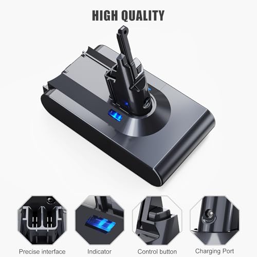 Image of Designed for V8 Battery Replacement 21.6V 8.0Ah Compatible with Dyson Animal Battery Replacement Motorhead V8 Fluffy SV10 Carbon Fiber Vacuum Cleaner