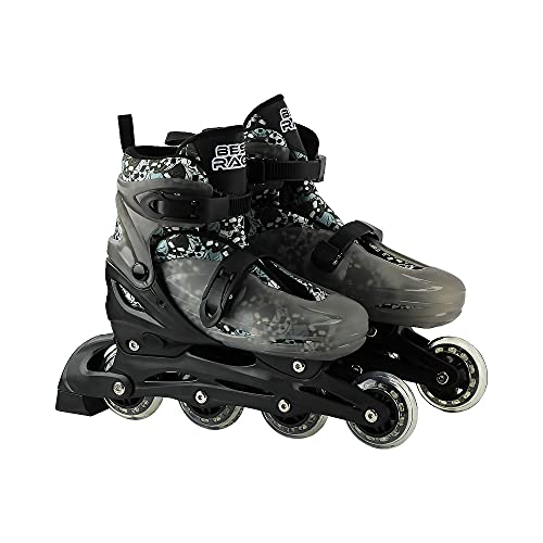 Kit Proteção e Patins Masculino Infantil In Line E Tri Line Tam.36-39 - BBR Toys (Preto)