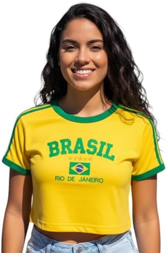 Cropped Do Brasil Bordado Feminino retrô