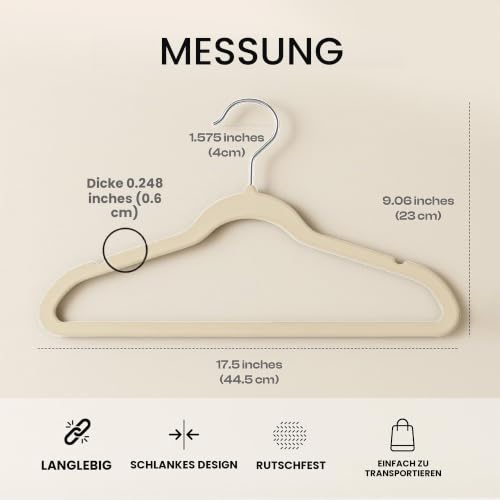 Utopia Home - Antirutsch-Kleiderbügel aus Samt - rutschfeste und strapazierfähige Kleiderbügel aus Samt - Stark genug… – Ansicht 2