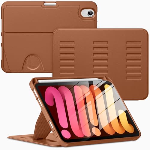 Étui pour iPad mini 6 et 7 de qualité supérieure antichoc avec rabat marron
