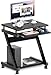 Produktbild SogesHome Mobiler Computertisch mit Rollen und Tastaturauszug  Kleiner PC-Tisch mit Ablage für Tower, Schreibtisch für Home Office oder Büro, Schwarz