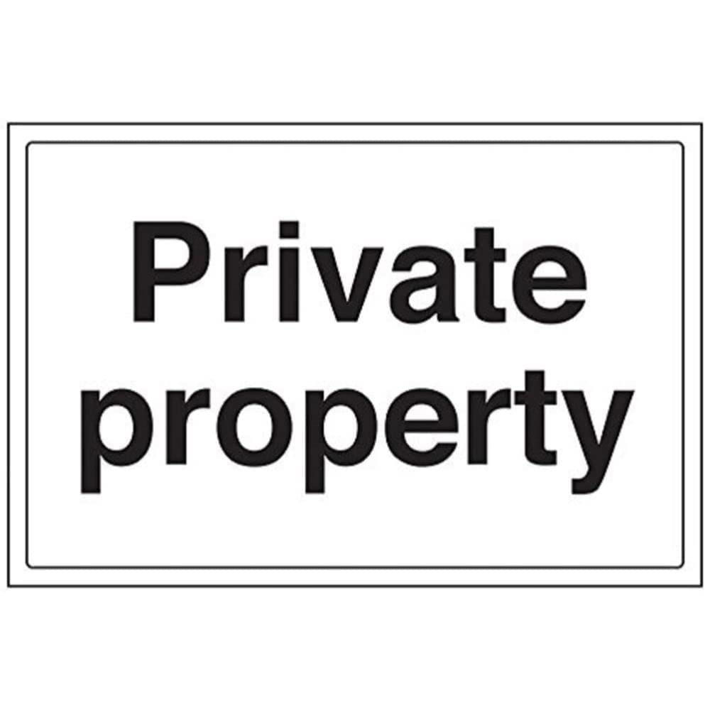 V Safety Private Property Sign - 300mm x 200mm - 1mm Rigid Plastic