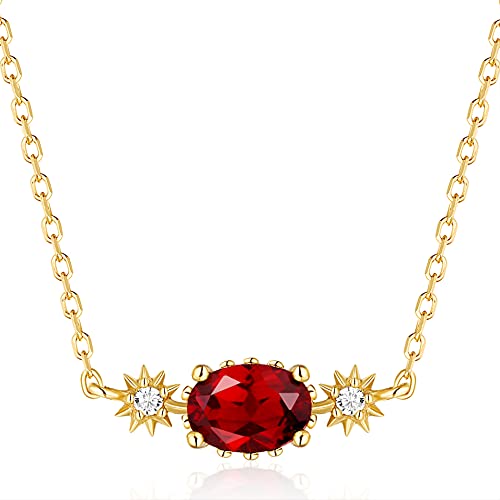 Collier en grenat du Mozambique pour femme, un bijou fin authentique et éclatant