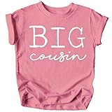 Big Cousin T-Shirts for Toddler and Youth Fun Family Outfits White on Mauve Shirt 4T