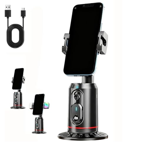 AimoStand – Built-in AI Camera Smart Auto-Tracking Phone Stand, 360° Face & Bodies Tracking, Auto Face Tracking Phone Tripod, Gesture Control (Base Version - No Fill Light)