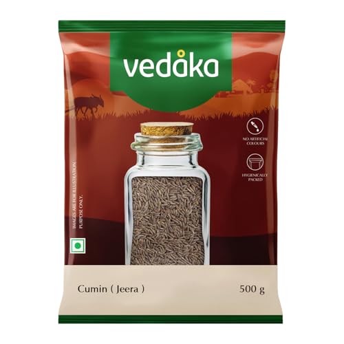 Image of Amazon Brand - Vedaka Cumin Whole | 500 g | Safed Jeera | No Added Colours or Preservatives