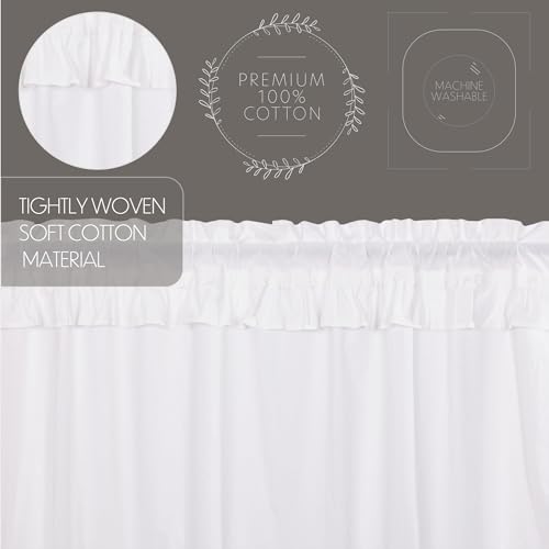 VHC-Brands-4-Pieces-Muslin-Ruffled-Bleached-White-Tier-Curtains-4-Panels-L36xW36 VHC Brands 4 Pieces Muslin Ruffled Bleached White Tier Curtains 4 Panels L36xW36