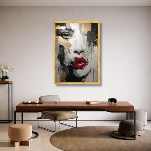 Toile avec accents dorés pour décoration murale chambre