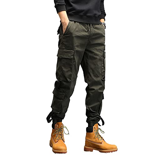 Men's Military Cargo Pants Cotton Hiking Tactical Pants Outdoor Slim Fit Army Trousers With Pockets (Army Green,34,US,Waist,Adult,Male,Regular,34)