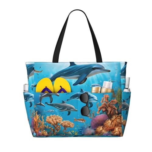 Sac de voyage pliable à motif tortue de mer pour vacances et shopping