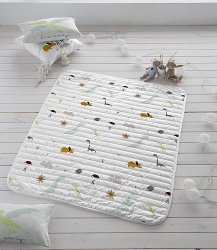 Colcha bouti reversible cuna maxicuna Dinos acolchado ligero infantil 5